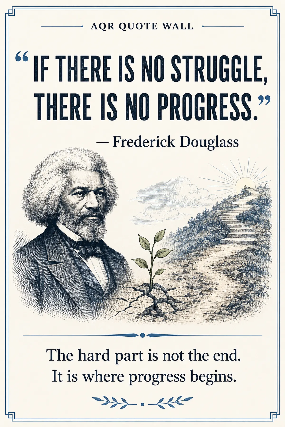 Classroom quotation poster: Frederick Douglass, struggle and progress