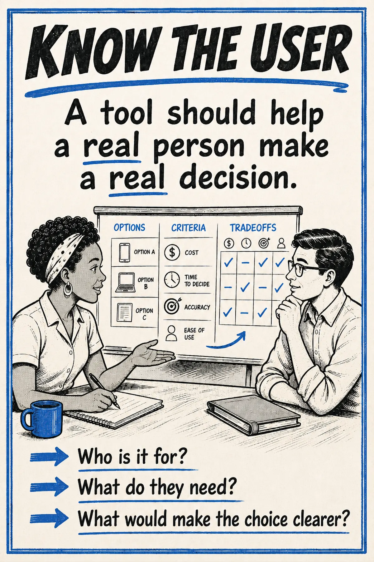 AQR classroom poster: Know the User
