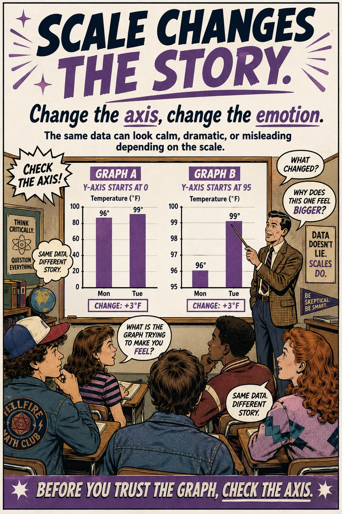 AQR classroom poster: Scale Changes the Story