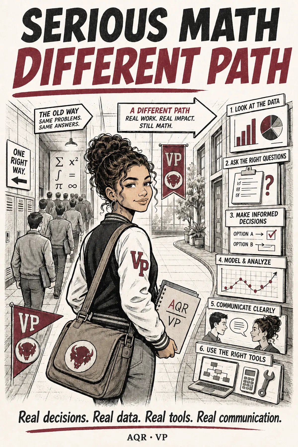 AQR classroom poster: Serious Math, Different Path