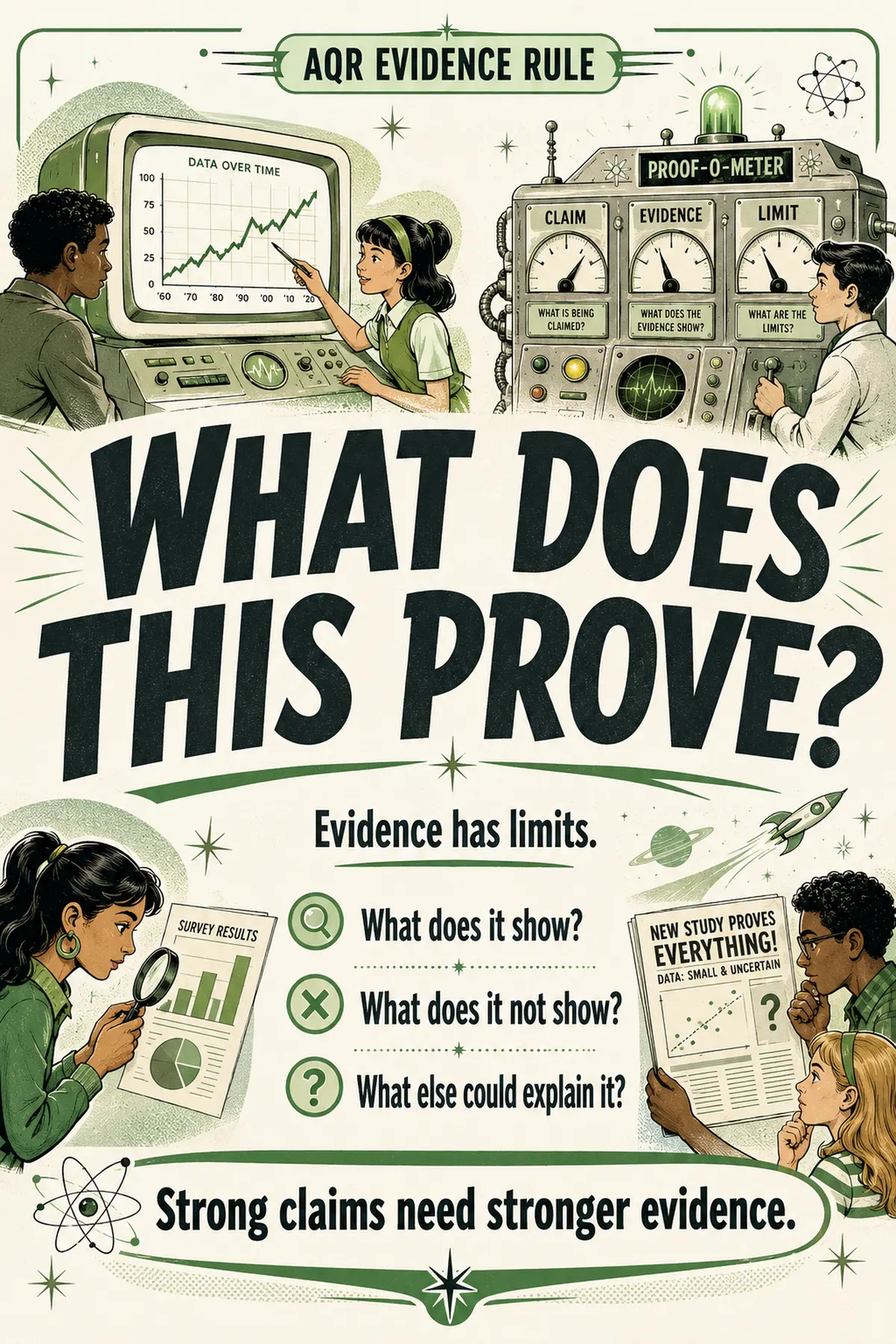 AQR classroom poster: What Does This Prove?